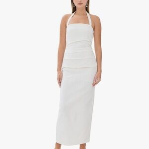 White halter top dress with touching. GORGEOUS!! Worn once.